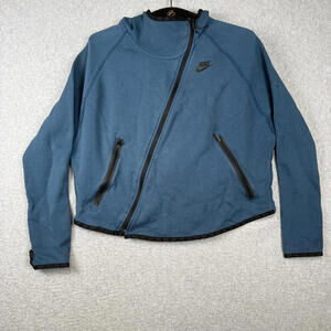Nike Asymmetrical Zip Jacket Tech Fleece Style Blue Full Zip Women’s Medium